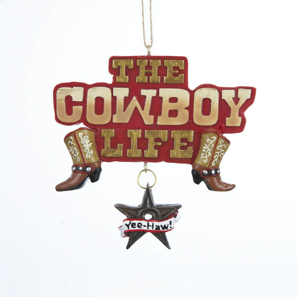 Item 105878 The Cowboy Life Sign Ornament
