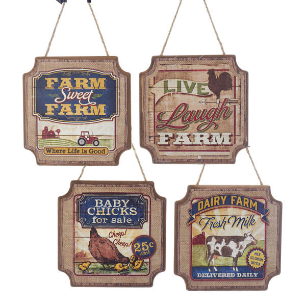 Item 105897 Textured Farm Sign Ornament