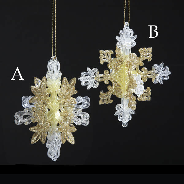 Item 105945 Ivory/Gold Snowflake Ornament