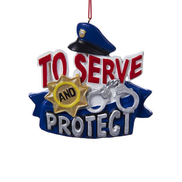 Item 105994 To Serve & Protect Police Sign Ornament