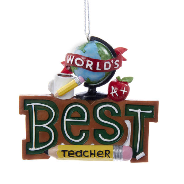 Item 106003 Worlds Best Teacher Ornament