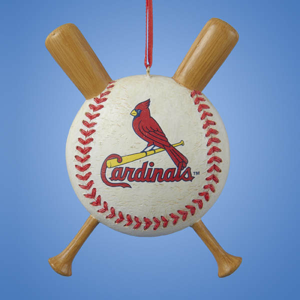 Item 106024 St. Louis Cardinals Baseball With Bats Ornament
