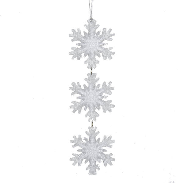 Item 106033 White Triple Snowflake Ornament