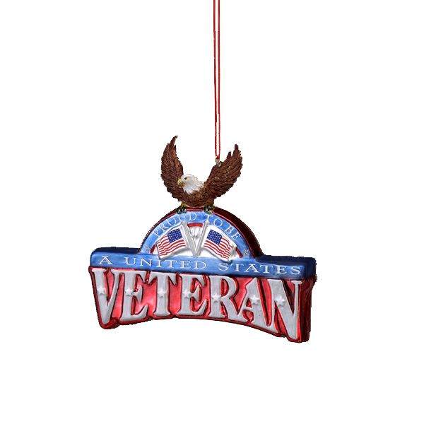 Item 106064 U.S. Veteran Plaque With Eagle Ornament