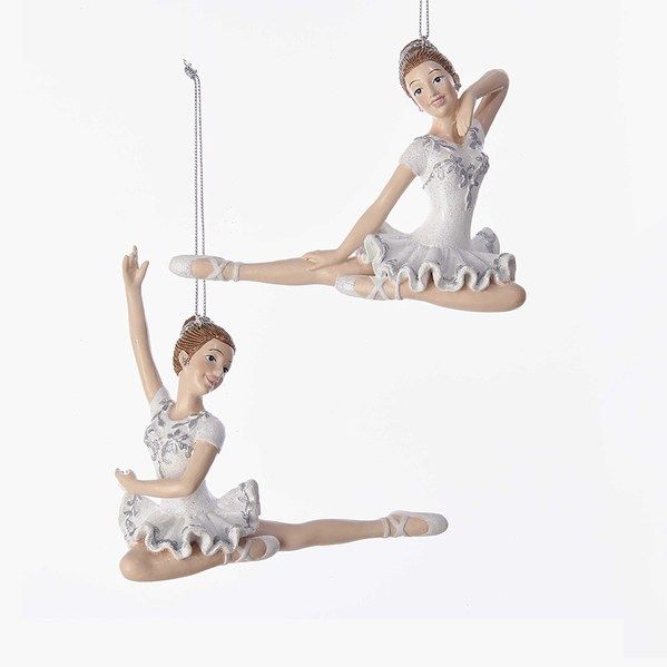 Item 106176 Sitting Ballerina In White Dress Ornament