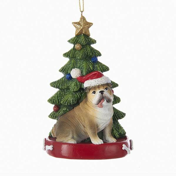 Item 106216 Bulldog With Tree Ornament