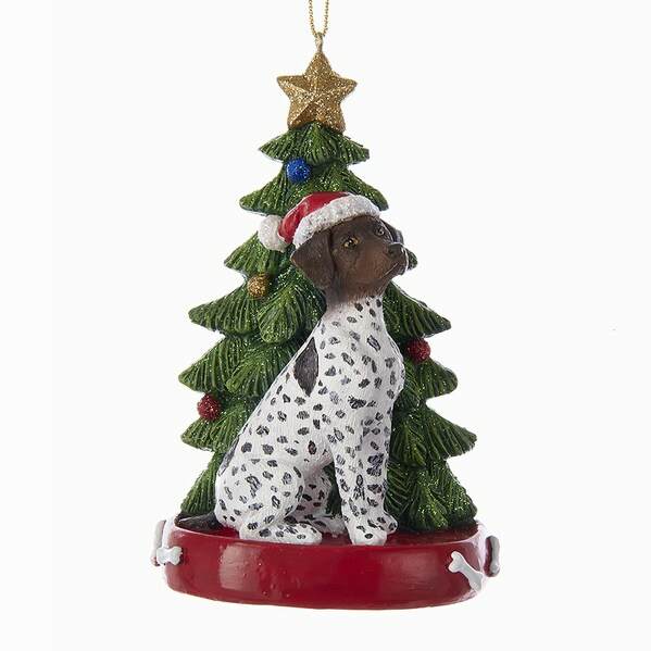 Item 106225 German Shorthair Pointer With Tree Ornament