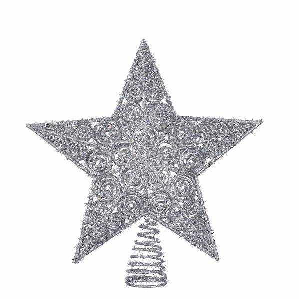 Item 106330 Silver Glitter Star Tree Topper