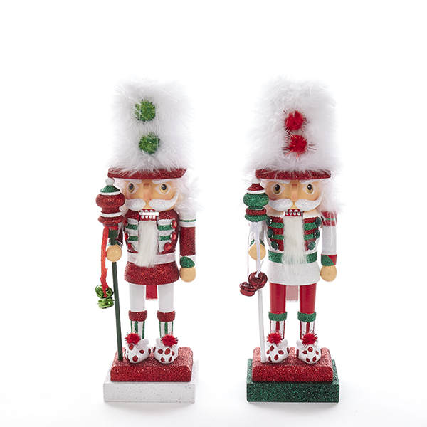 Item 106338 Red/White/Green Feather Hat Nutcracker