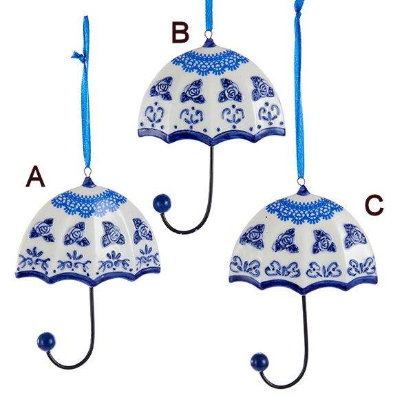 Item 106348 Delft Blue Parasol Ornament
