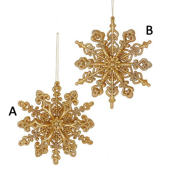 Item 106539 Gold Glittered Snowflake Ornament