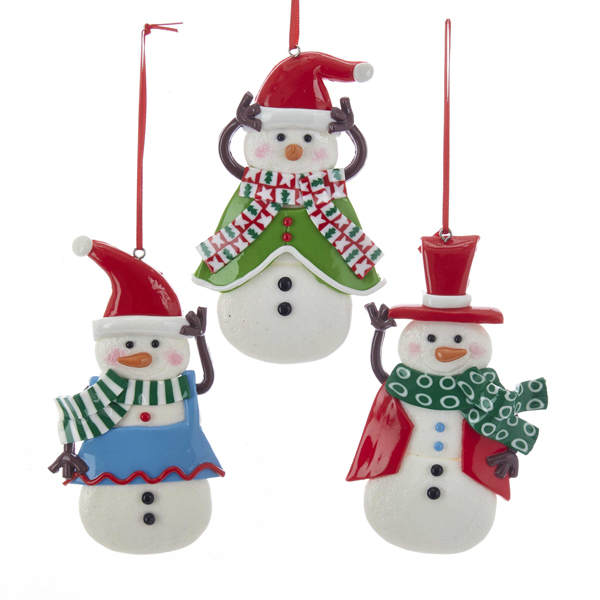Item 106545 Snowman In Blue/Green/Red Outfit Ornament