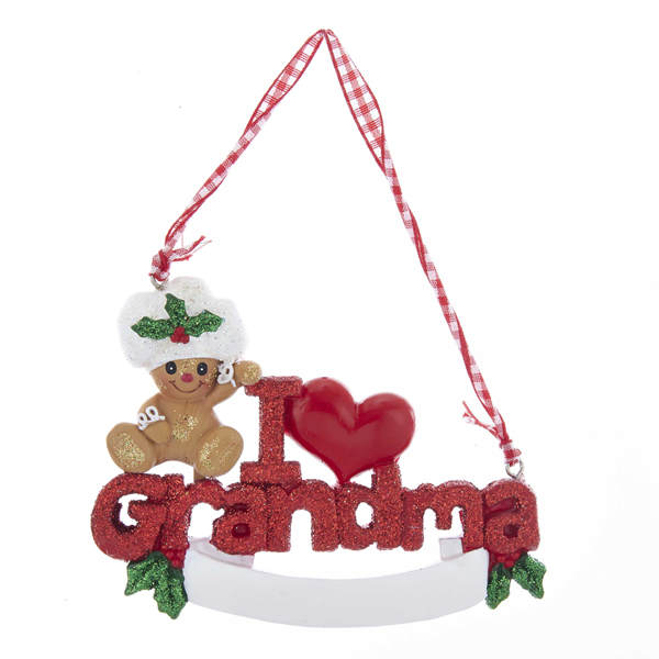 Item 106608 I Love Grandma Gingerbread Kid Ornament