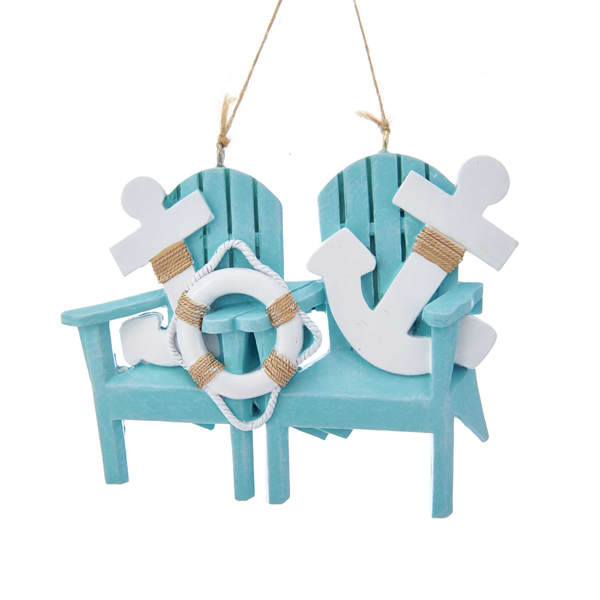 Item 106636 Adirondack Chairs With Anchor and Lifering Ornament