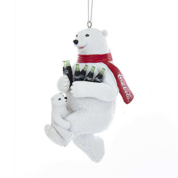 Item 106721 Coke Polar Bear With Cub Ornament