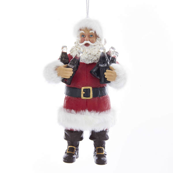 Item 106728 Santa Holding Coke Bottles Ornament