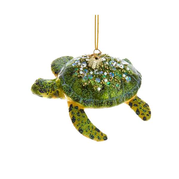 Item 107100 Noble Gems Glass Sea Turtle Ornament