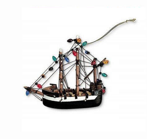 Item 108042 Williamsburg Pirate Ship With Lights Ornament
