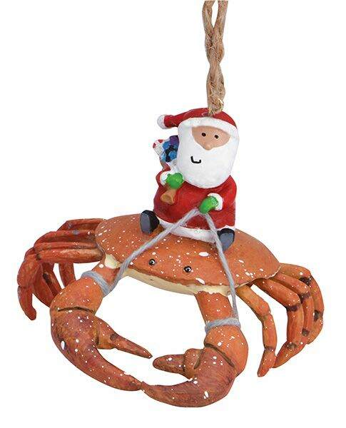 Item 108123 Santa Riding Crab Ornament