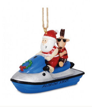 Item 108130 Myrtle Beach Santa/Reindeer Jet Ski Ornament