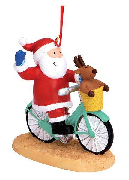 Item 108131 Santa Riding Bicycle Ornament