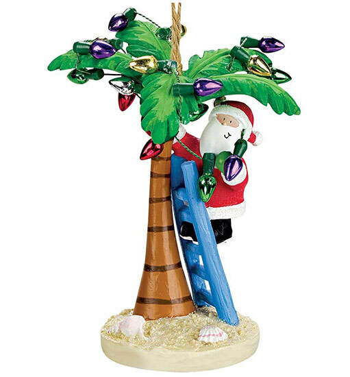 Item 108334 Santa Decorating Palm Tree Ornament