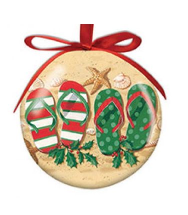 Item 109433 Myrtle Beach Holiday Flip Flops Ball Ornament