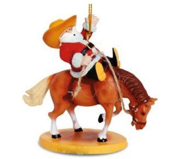 Item 109546 Cowboy Santa Riding Horse Ornament