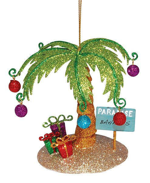 Item 109978 Glittered Palm Tree Ornament