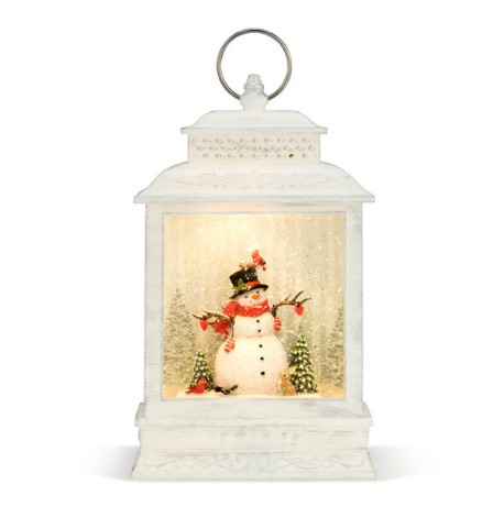 Item 112071 Lit Musical Woodland Snowman Lantern