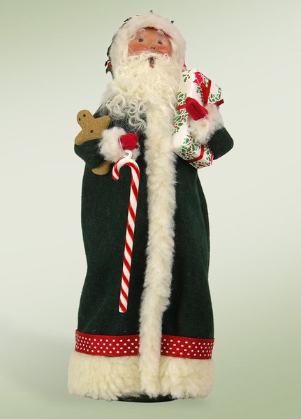 Item 113500 Green Santa With Candy Cane