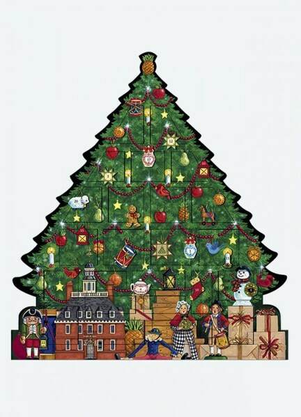 Item 113582 COLONIAL WILLIAMSBURG CHRISTMAS TREE ADVENT CALENDAR