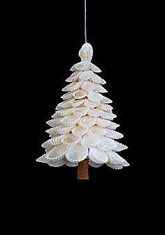 Item 115014 Mini White Arc Shell Christmas Tree Ornament
