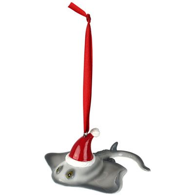 Item 118143 Gray Stingray With Hat Ornament - Outer Banks