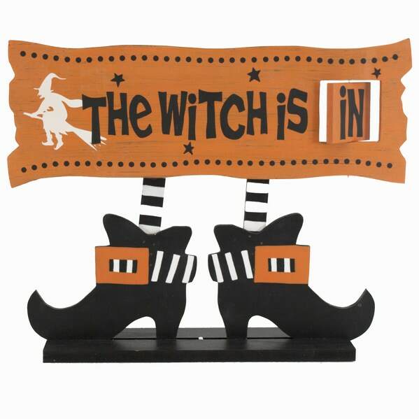 Item 127830 The Witch Is In/Out Sign With Boots