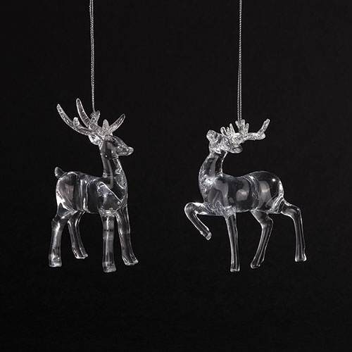 Item 134090 Glittered Deer Ornament