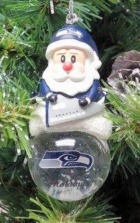 Item 141186 Seattle Seahawks Santa Snow Globe Ornament