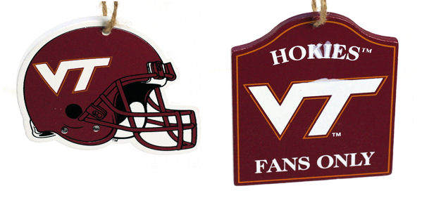 Item 141193 Virginia Tech Hokies Helmet/Fans Only Sign Ornament