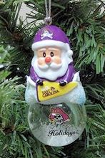 Item 141223 East Carolina University Pirates Santa Snow Globe Ornament