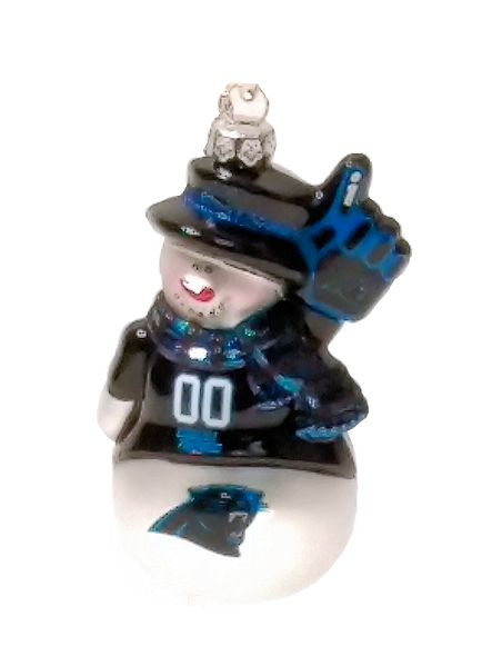 Item 141351 Carolina Panthers Glittered Snowman Ornament