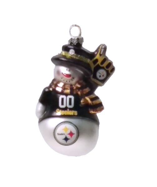 Item 141356 Pittsburgh Steelers Glittered Snowman Ornament