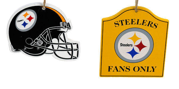 Item 141472 Pittsburgh Steelers Helmet/Fans Only Sign Ornament