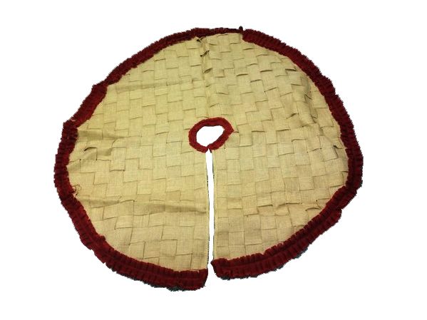 Item 146652 Tan/Burgundy Tree Skirt
