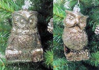Item 147066 Metallic Silver Owl With Branch Ornament