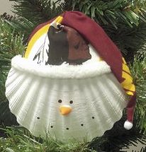 Item 151002 Washington Redskins Snowman Scallop Shell Ornament