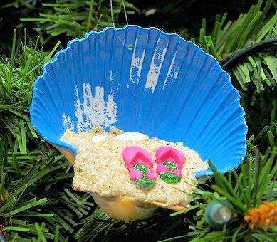 Item 151019 Myrtle Beach Flip Flops Shell Ornament