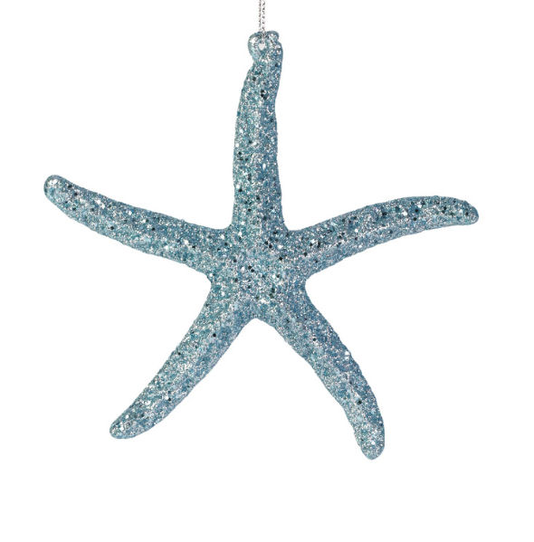 Item 156044 Sea Blue Glitter Starfish Ornament