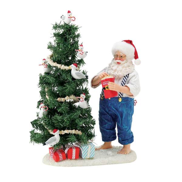Item 156223 Flocked Tree With Santa