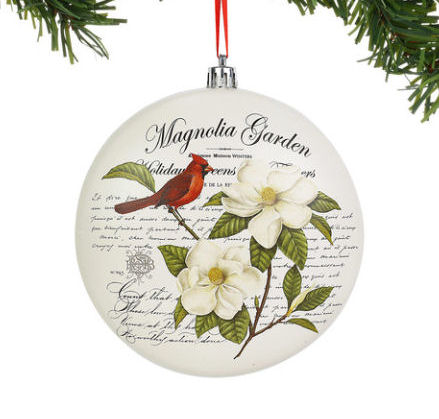 Item 156325 Cardinal/Magnolia Garden 2D Ball Ornament