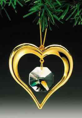 Item 161016 Gold Crystal Heart Ornament
